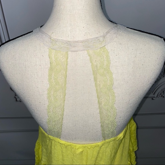 Free People Vintage Sunshine Yellow Lace Tank Top | Size S - Picture 6 of 10
